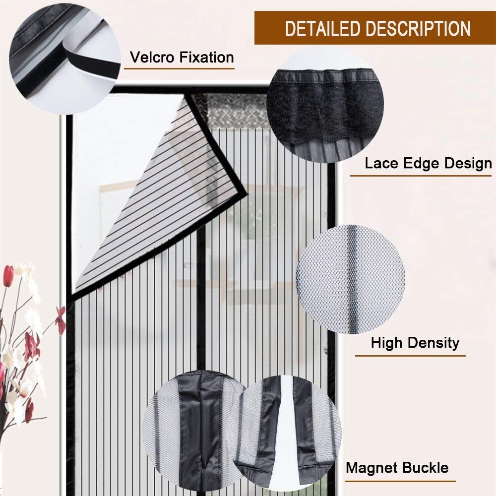 Cortina mosquitera magnética para puertas con malla super fina para